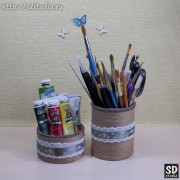Карандашница в стиле рустик ручной работы